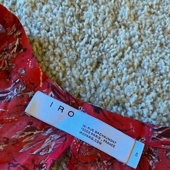 IRO Beaumont Red Floral Mini Dress - Picture 2 of 6